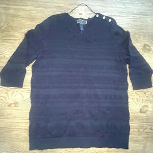 Karen Scott 1X navy long top
